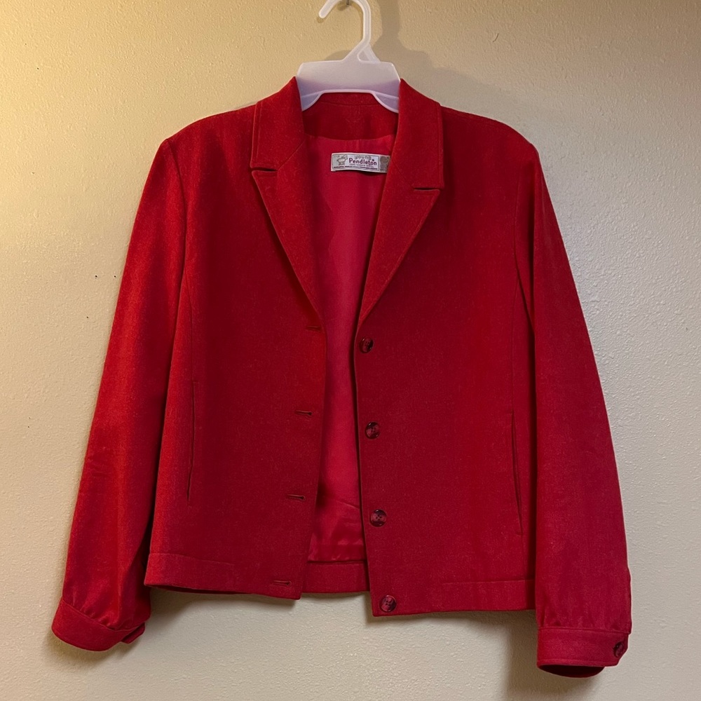 Red Wool Pendleton Jacket - image 1